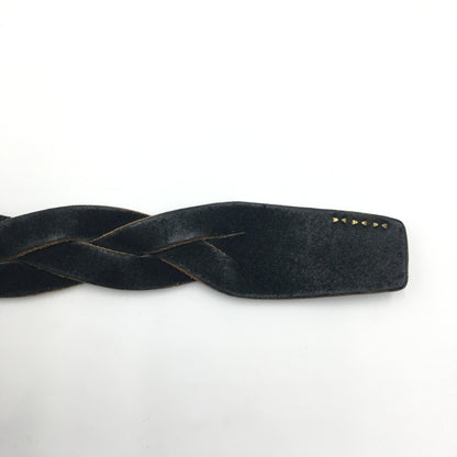 【中古品】【メンズ】  UNKNOWN USED LEATHER BRAID BELT ユーズド レザー ブレードベルト 服飾雑貨 アクセサリー 編み込み 205-241023-kk-45-tei サイズ：02 カラー：ブラック 万代Net店