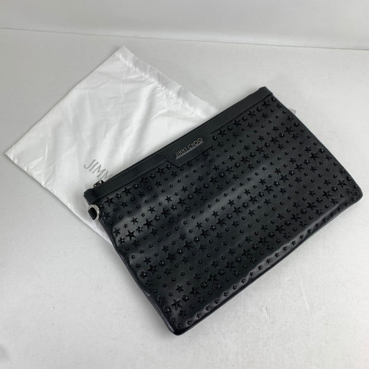 【中古品】【レディース】 JIMMY CHOO ジミーチュー DEREK BLACK 星スタッズ セカンドバッグ ※保存袋付き カバン ※スレ・汚れあり 180-260822-io-16-fuzh 万代Net店