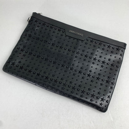 【中古品】【レディース】 JIMMY CHOO ジミーチュー DEREK BLACK 星スタッズ セカンドバッグ ※保存袋付き カバン ※スレ・汚れあり 180-260822-io-16-fuzh 万代Net店