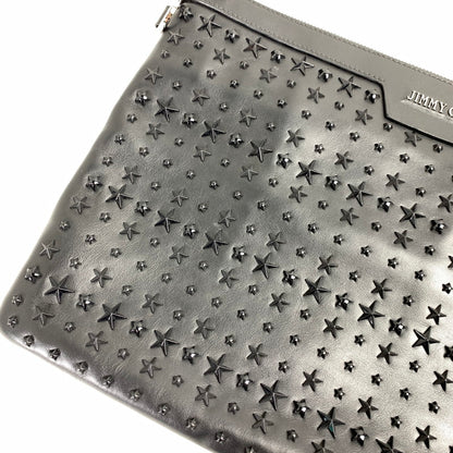 【中古品】【レディース】 JIMMY CHOO ジミーチュー DEREK BLACK 星スタッズ セカンドバッグ ※保存袋付き カバン ※スレ・汚れあり 180-260822-io-16-fuzh 万代Net店