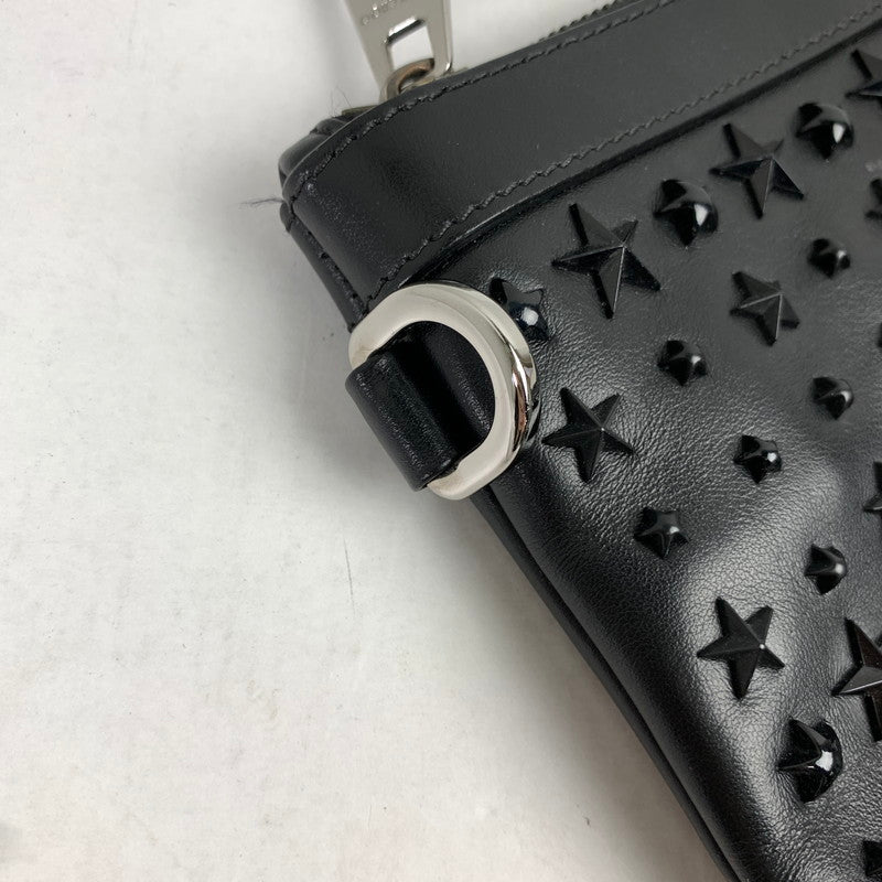 【中古品】【レディース】 JIMMY CHOO ジミーチュー DEREK BLACK 星スタッズ セカンドバッグ ※保存袋付き カバン ※スレ・汚れあり 180-260822-io-16-fuzh 万代Net店