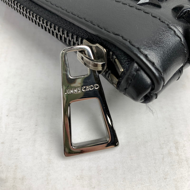【中古品】【レディース】 JIMMY CHOO ジミーチュー DEREK BLACK 星スタッズ セカンドバッグ ※保存袋付き カバン ※スレ・汚れあり 180-260822-io-16-fuzh 万代Net店