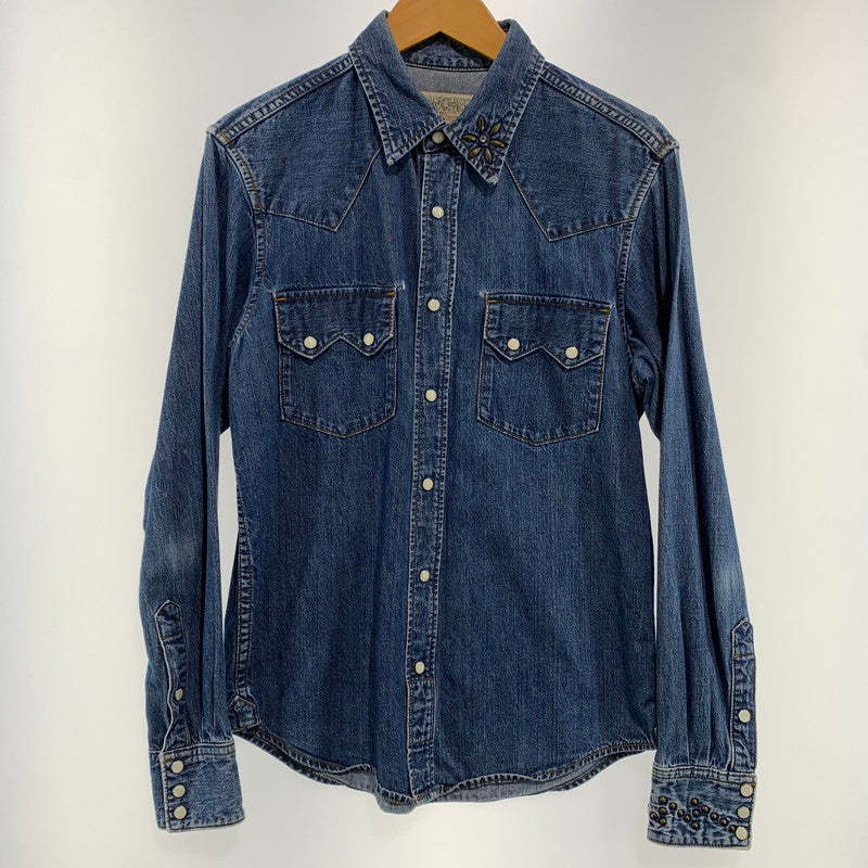 【中古品】【メンズ】 SCHOTT ショット 3135062 スタッズ デニムウェスタンシャツ 145-260818-nm-65-tei サイズ：S 万代Net店