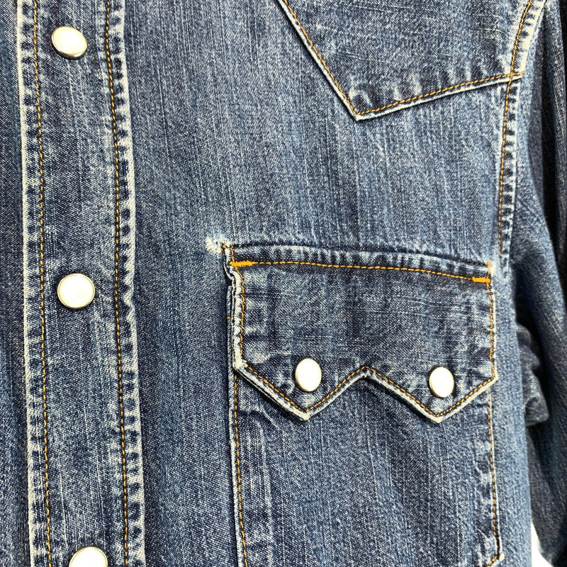 【中古品】【メンズ】 SCHOTT ショット 3135062 スタッズ デニムウェスタンシャツ 145-260818-nm-65-tei サイズ：S 万代Net店