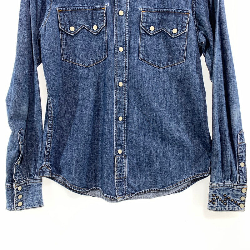 【中古品】【メンズ】 SCHOTT ショット 3135062 スタッズ デニムウェスタンシャツ 145-260818-nm-65-tei サイズ：S 万代Net店