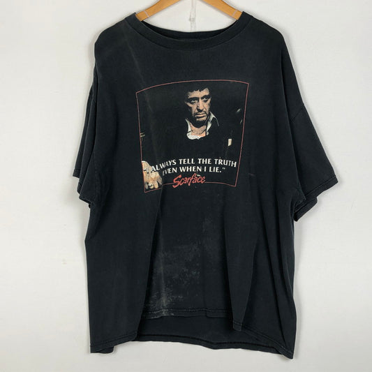 【現状渡し品】【メンズ】 DELTA デルタ 00's SCARFACE PRINT TEE 2000年代 スカーフェイス プリント Tシャツ 半袖 トップス 145-260711-sa-15-tei サイズ：XL カラー：ブラック 万代Net店