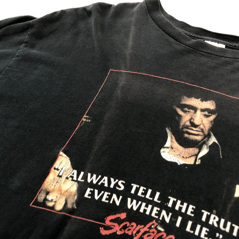 【現状渡し品】【メンズ】 DELTA デルタ 00's SCARFACE PRINT TEE 2000年代 スカーフェイス プリント Tシャツ 半袖 トップス 145-260711-sa-15-tei サイズ：XL カラー：ブラック 万代Net店
