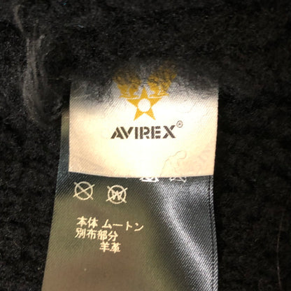 【中古品】【メンズ】 AVIREX アヴィレックス RED DRAGON LEATHER MOUTON JACKET 783-2250018 レッドドラゴン レザー ムートンジャケット アウター 145-250306-kk-21-tei サイズ：M カラー：ブラック 万代Net店