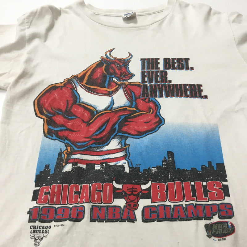 【中古品】【メンズ】  STARTER 90'S CHICAGO BULLS 1996 NBA TEE スターター シカゴブルズ 90年代 ヴィンテージ トップス 145-240706-rk-21-tei サイズ：YOUTH 8-20 カラー：ホワイト 万代Net店