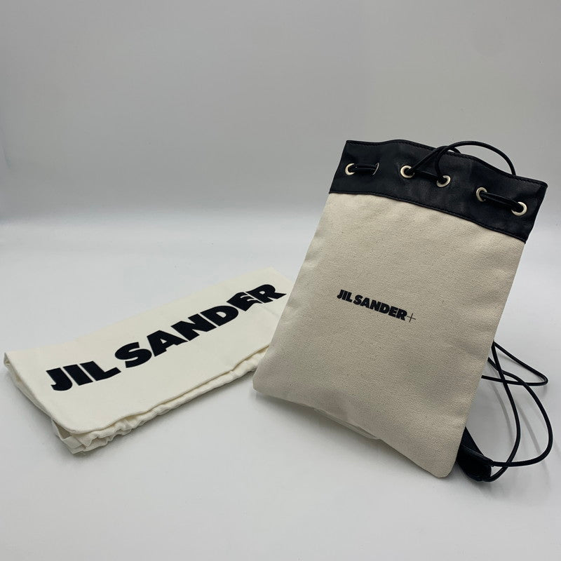 【中古品】【メンズ/レディース】 JIL SANDER ジルサンダー DRAWSTRING SHOULDER BAG ドローストリング ショルダーバッグ カバン ポーチ 180-241102-kk-04-tei カラー：ブラック/アイボリー 万代Net店
