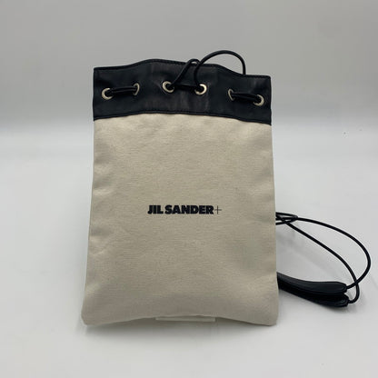【中古品】【メンズ/レディース】 JIL SANDER ジルサンダー DRAWSTRING SHOULDER BAG ドローストリング ショルダーバッグ カバン ポーチ 180-241102-kk-04-tei カラー：ブラック/アイボリー 万代Net店