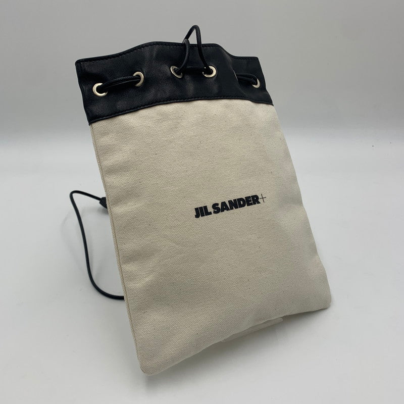 【中古品】【メンズ/レディース】 JIL SANDER ジルサンダー DRAWSTRING SHOULDER BAG ドローストリング ショルダーバッグ カバン ポーチ 180-241102-kk-04-tei カラー：ブラック/アイボリー 万代Net店