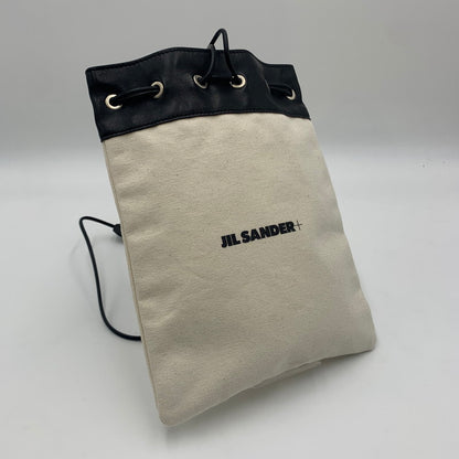 【中古品】【メンズ/レディース】 JIL SANDER ジルサンダー DRAWSTRING SHOULDER BAG ドローストリング ショルダーバッグ カバン ポーチ 180-241102-kk-04-tei カラー：ブラック/アイボリー 万代Net店