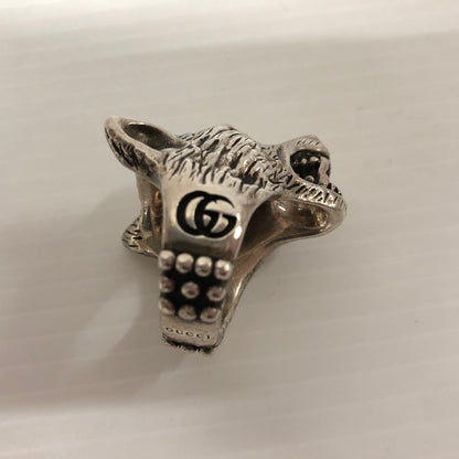 【中古品】【メンズ】 GUCCI グッチ アンガーフォレスト ウルフヘッドターコイズ リング アクセサリー 指輪 182-241018-kk-43-tei サイズ：21 カラー：シルバー 万代Net店