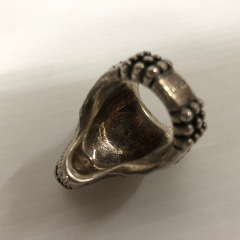 【中古品】【メンズ】 GUCCI グッチ アンガーフォレスト ウルフヘッドターコイズ リング アクセサリー 指輪 182-241018-kk-43-tei サイズ：21 カラー：シルバー 万代Net店