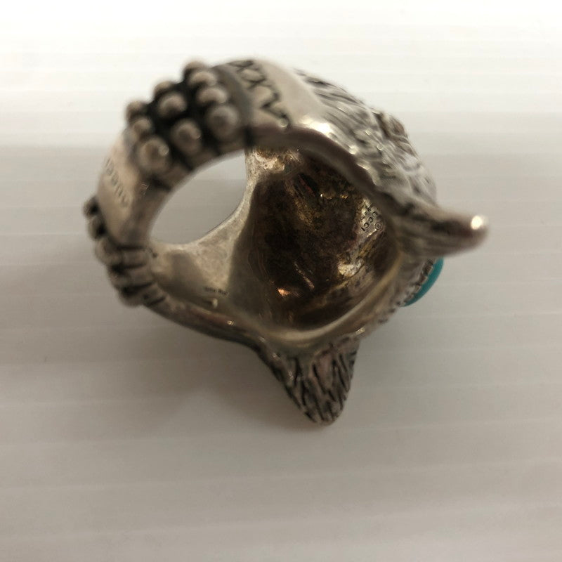 【中古品】【メンズ】 GUCCI グッチ アンガーフォレスト ウルフヘッドターコイズ リング アクセサリー 指輪 182-241018-kk-43-tei サイズ：21 カラー：シルバー 万代Net店