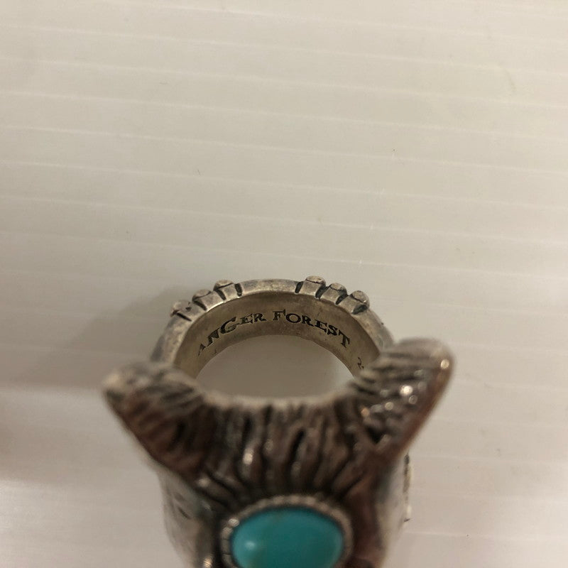 【中古品】【メンズ】 GUCCI グッチ アンガーフォレスト ウルフヘッドターコイズ リング アクセサリー 指輪 182-241018-kk-43-tei サイズ：21 カラー：シルバー 万代Net店