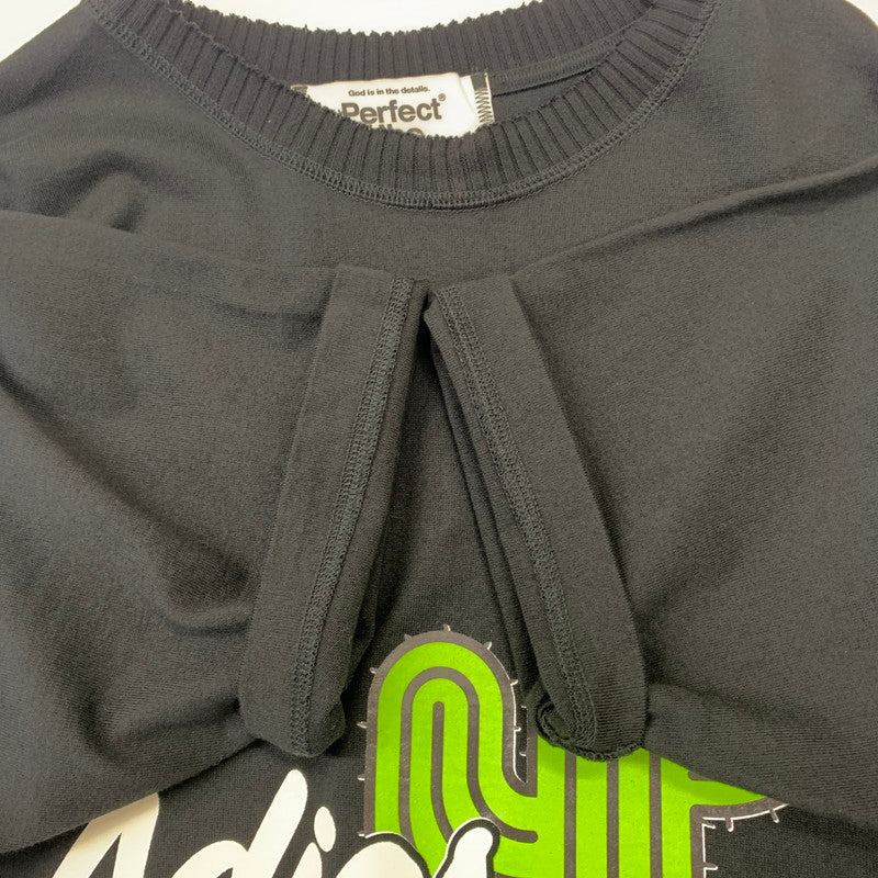 【中古品】【メンズ】  PERFECT RIBS パーフェクトリブス × A LOVE MOVEMENT ア ラブ ムーブメント 別注 コラボ SHORT SLEEVE T SHIRTS ショートスリーブ Tシャツ 半袖 トップス 141-241120-kk-22-tei サイズ：L カラー：ブラック 万代Net店