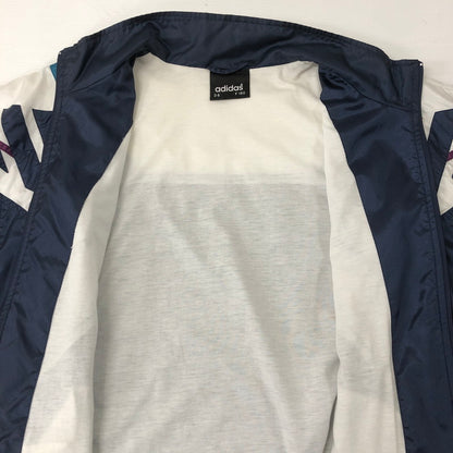 【現状渡し品】【メンズ】 adidas アディダス 90’S NYLON TRACK JACKET 90年代 ナイロンジャケット ライトアウター 万国旗タグ 148-250108-kk-05-tei サイズ：US M カラー：ネイビー 万代Net店