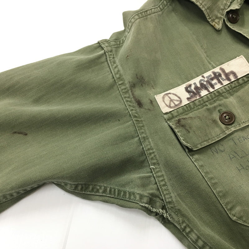 【現状渡し品】【メンズ】 U.S. ARMY アメリカ軍 40～50's UTILITY SHIRT VINTAGE 40-50年代 ユーティリティーシャツ 長袖 トップス ミリタリー ヴィンテージ 145-240928-kk-3-fuz サイズ：表記無し 下記参照 カラー：オリーブ 万代Net店