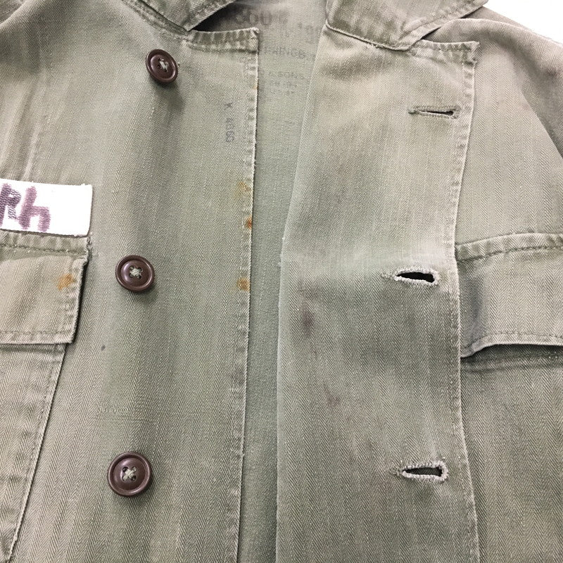 【現状渡し品】【メンズ】 U.S. ARMY アメリカ軍 40～50's UTILITY SHIRT VINTAGE 40-50年代 ユーティリティーシャツ 長袖 トップス ミリタリー ヴィンテージ 145-240928-kk-3-fuz サイズ：表記無し 下記参照 カラー：オリーブ 万代Net店