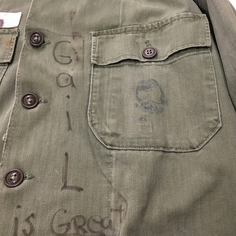 【現状渡し品】【メンズ】 U.S. ARMY アメリカ軍 40～50's UTILITY SHIRT VINTAGE 40-50年代 ユーティリティーシャツ 長袖 トップス ミリタリー ヴィンテージ 145-240928-kk-3-fuz サイズ：表記無し 下記参照 カラー：オリーブ 万代Net店