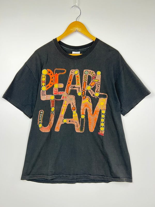 【現状渡し品】【メンズ】 PEARL JAM パール・ジャム 90's MUSIC FOR RHINOS TEE 90年代 ミュージック フォア ライノス ツアーTシャツ 半袖 トップス HANES 145-260830-kk-14-hon サイズ：XL カラー：ブラック 万代Net店