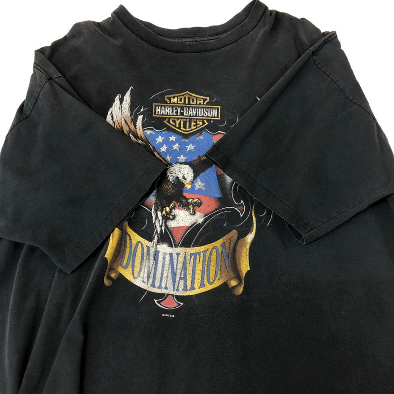 【中古品】【メンズ】 HARLEY DAVIDSON ハーレーダビッドソン DOMINATION S/S TEE ドミネーション ショートスリーブ Tシャツ トップス 半袖 145-251115-ts-18-tei サイズ：3XL カラー：ブラック 万代Net店