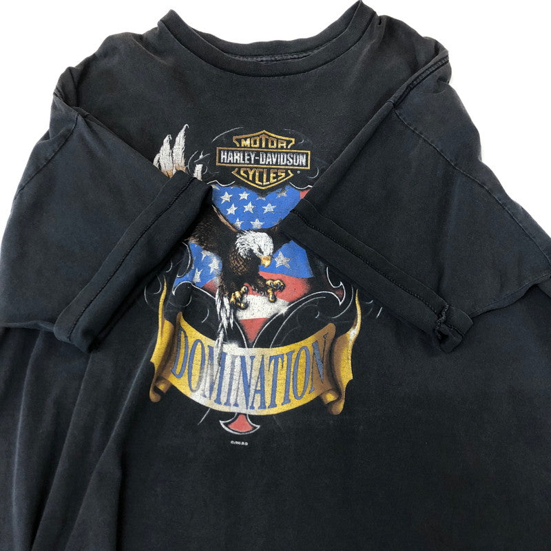 【中古品】【メンズ】 HARLEY DAVIDSON ハーレーダビッドソン DOMINATION S/S TEE ドミネーション ショートスリーブ Tシャツ トップス 半袖 145-251115-ts-18-tei サイズ：3XL カラー：ブラック 万代Net店