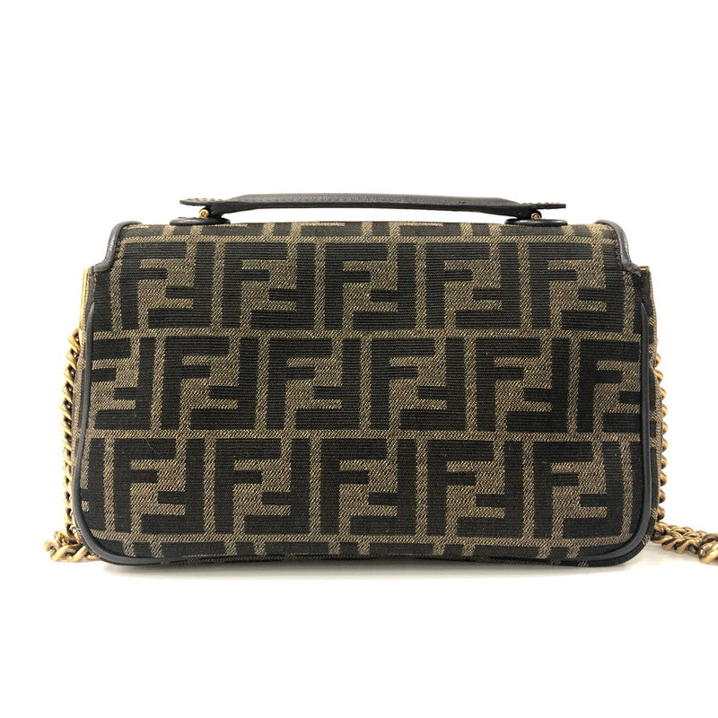 【中古品】【レディース】 FENDI フェンディ BAGUETTE CHAIN MIDI SHOULDER BAG 8BR793 ALG7 F1HZO FFロゴ ファブリック バケットチェーンミニ ショルダーバッグ カバン 180-241005-kk-24-tei カラー：ブラウン 万代Net店