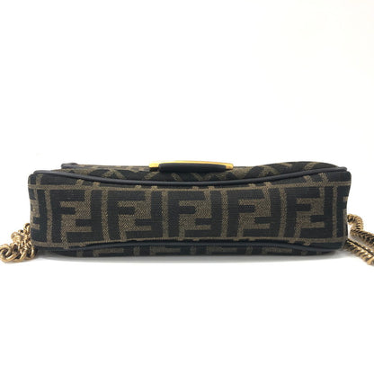 【中古品】【レディース】 FENDI フェンディ BAGUETTE CHAIN MIDI SHOULDER BAG 8BR793 ALG7 F1HZO FFロゴ ファブリック バケットチェーンミニ ショルダーバッグ カバン 180-241005-kk-24-tei カラー：ブラウン 万代Net店