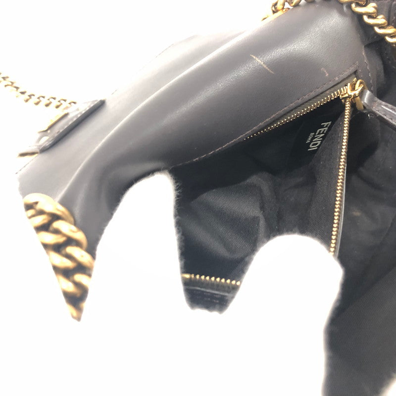 【中古品】【レディース】 FENDI フェンディ BAGUETTE CHAIN MIDI SHOULDER BAG 8BR793 ALG7 F1HZO FFロゴ ファブリック バケットチェーンミニ ショルダーバッグ カバン 180-241005-kk-24-tei カラー：ブラウン 万代Net店