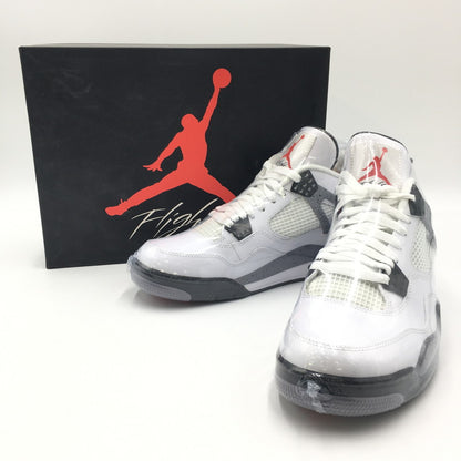 【中古美品】【メンズ】 NIKE ナイキ AIR JORDAN 4 RETRO WHITE CEMENT 2012 308497-103 エアジョーダン 4 レトロ ホワイトセメント スニーカー 靴 160-250405-kk-09-tei カラー：WHITE/BLACK-CEMENT GREY 万代Net店