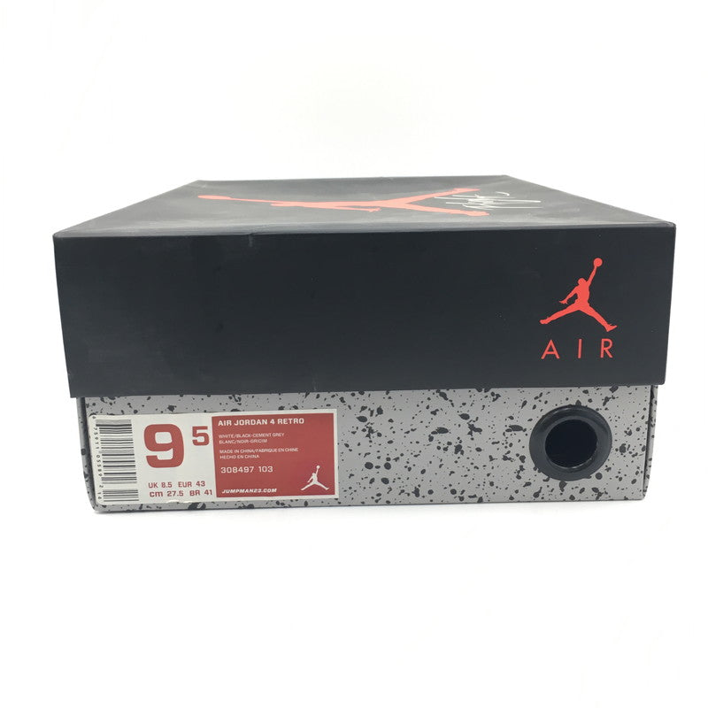 【中古美品】【メンズ】 NIKE ナイキ AIR JORDAN 4 RETRO WHITE CEMENT 2012 308497-103 エアジョーダン 4 レトロ ホワイトセメント スニーカー 靴 160-250405-kk-09-tei カラー：WHITE/BLACK-CEMENT GREY 万代Net店