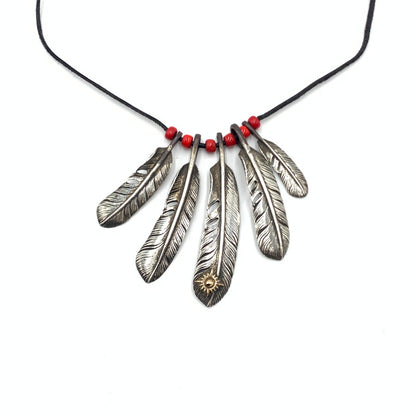 【中古品】【メンズ】  ARIZONA FREEDOM アリゾナフリーダム CUSTOM FEATHER NECKLACE 5連フェザー カスタムネックレス アクセサリー ネイティブジュエリー 191-241020-kk-26-tei カラー：シルバー 万代Net店