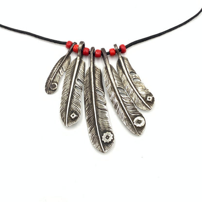 【中古品】【メンズ】  ARIZONA FREEDOM アリゾナフリーダム CUSTOM FEATHER NECKLACE 5連フェザー カスタムネックレス アクセサリー ネイティブジュエリー 191-241020-kk-26-tei カラー：シルバー 万代Net店