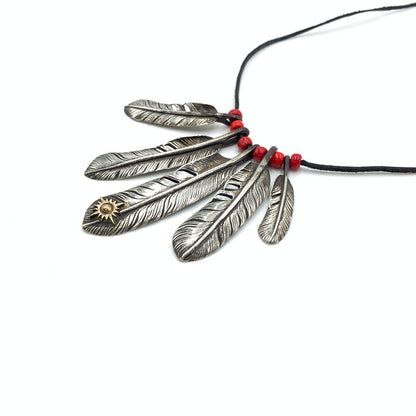 【中古品】【メンズ】  ARIZONA FREEDOM アリゾナフリーダム CUSTOM FEATHER NECKLACE 5連フェザー カスタムネックレス アクセサリー ネイティブジュエリー 191-241020-kk-26-tei カラー：シルバー 万代Net店