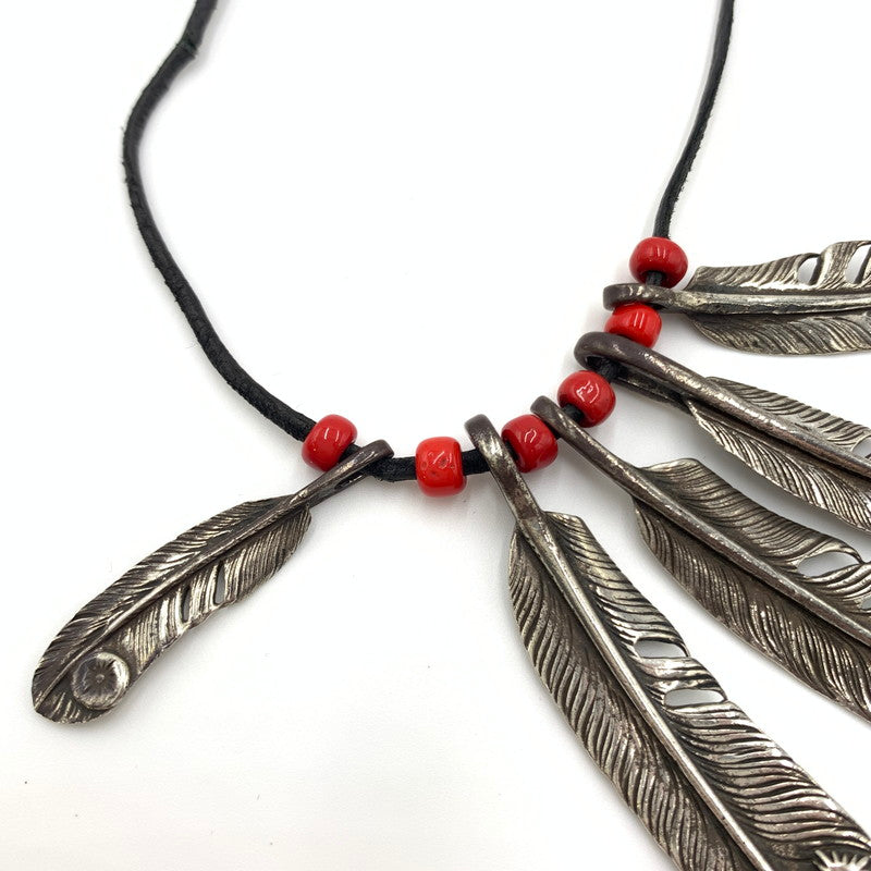 【中古品】【メンズ】  ARIZONA FREEDOM アリゾナフリーダム CUSTOM FEATHER NECKLACE 5連フェザー カスタムネックレス アクセサリー ネイティブジュエリー 191-241020-kk-26-tei カラー：シルバー 万代Net店