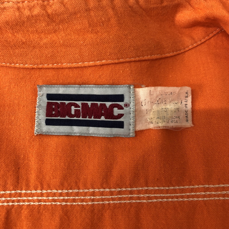 【中古品】【メンズ】  BIG MAC ビッグマック 80’s L/S PLAIN LIGHT FLANNEL SHIRT VINTAGE USA製 80年代 ロングスリーブ プレーン ライトフランネルシャツ 長袖 トップス ヴィンテージ 145-250208-kk-13-tei サイズ：表記無し 下記参照 カラー：オレンジ 万代Net店