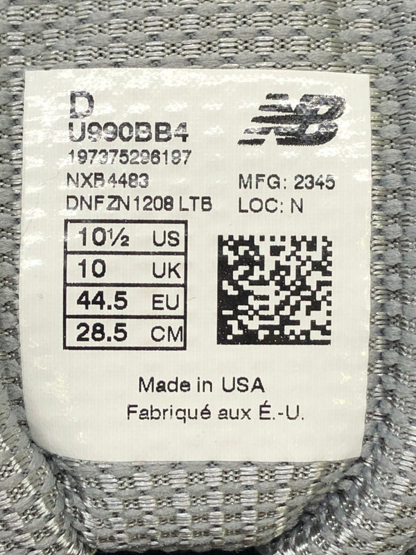 【中古品】【メンズ】 NEW BALANCE ニューバランス U990BB4 990V4 ローカット スニーカー 靴 MADE IN USA 162-260718-kk-36-hon カラー：ARCTIC GREY 万代Net店