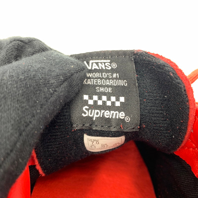 【中古品】【メンズ】 Supreme シュプリーム × VANS ヴァンズ 別注 コラボ SKATE SID SNEAKERS VN000MQ8CJH スケート シド スニーカー 靴 スウェード ローカット 149-260618-ko-19-tei サイズ：25cm カラー：レッド 万代Net店