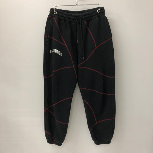【中古品】【メンズ】  PLEASURES プレジャーズ DESTROYER PANTS 8314-343-0910 デストロイヤーパンツ ボトムス スウェットパンツ 153-241221-kk-42-tei サイズ：S カラー：ブラック 万代Net店