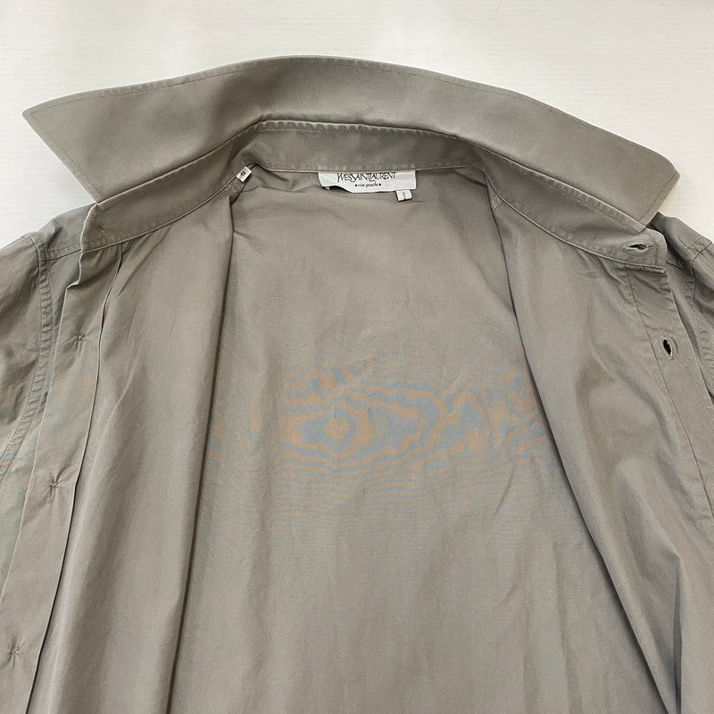 【中古品】【メンズ】 YVES SAINT LAURENT イヴ・サンローラン L/S DRESS SHIRT ロングスリーブ ドレスシャツ 長袖 トップス 141-250417-kk-11-tei サイズ：16 カラー：グレー 万代Net店