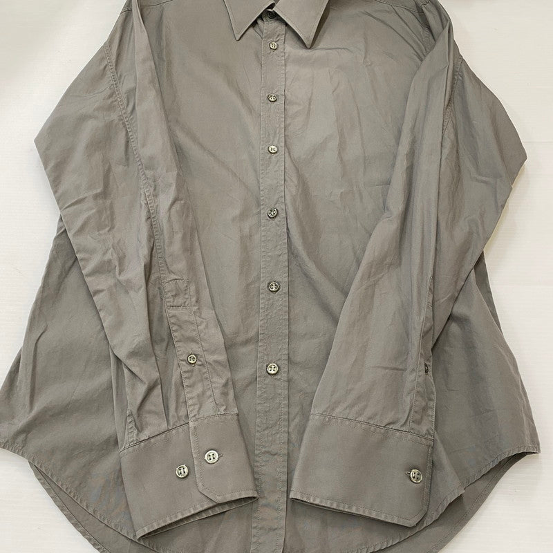 【中古品】【メンズ】 YVES SAINT LAURENT イヴ・サンローラン L/S DRESS SHIRT ロングスリーブ ドレスシャツ 長袖 トップス 141-250417-kk-11-tei サイズ：16 カラー：グレー 万代Net店