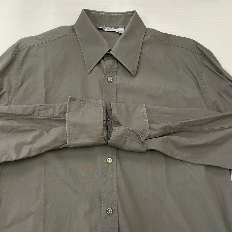 【中古品】【メンズ】 YVES SAINT LAURENT イヴ・サンローラン L/S DRESS SHIRT ロングスリーブ ドレスシャツ 長袖 トップス 141-250417-kk-11-tei サイズ：16 カラー：グレー 万代Net店