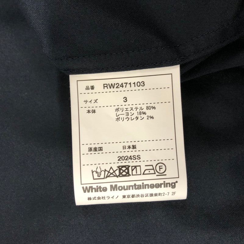 【中古品】【メンズ】 WHITE MOUNTAINEERING ホワイトマウンテニアリング REGULAR COLLAR HALF SLEEVE SHIRT RW2471103 レギュラーカラー ハーフスリーブシャツ 半袖 トップス 140-241013-kk-14-tei サイズ：3 カラー：ネイビー 万代Net店