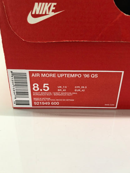 【中古品】【メンズ】 NIKE ナイキ 921949-600 AIR MORE UPTEMPO '96 QS エア モア アップテンポ 靴 シューズ スニーカー 160-260924-AS-37-hon サイズ：26.5cm US8.5 カラー：NIGHT MAROON/NIGHT MAROON-SAIL 万代Net店