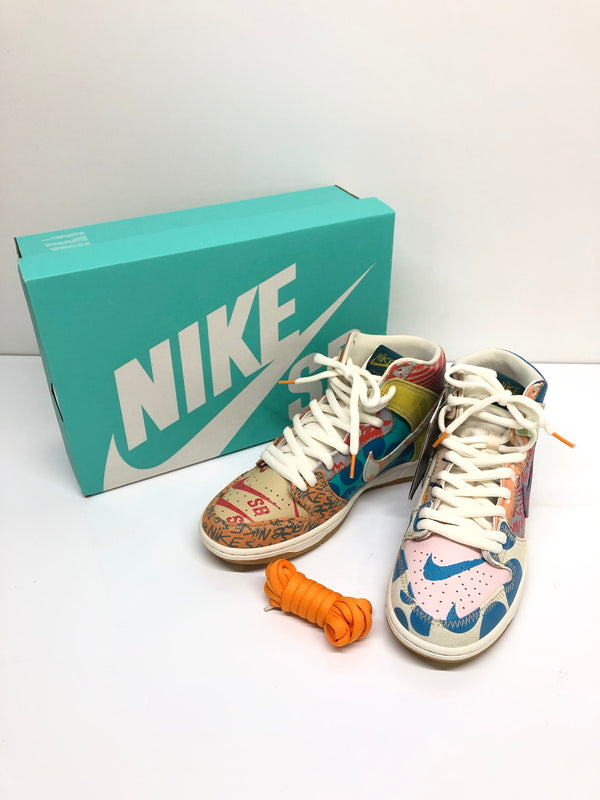 【未使用品】【メンズ】 NIKE SB ナイキ スケートボーディング × THOMAS CAMPBELL トーマス・キャンベル 別注 コラボ ZOOM DUNK HIGH PREM 918321-381 ズーム ダンクハイ プレミアム スニーカー 靴 160-260718-kk-39-hon カラー：ICED JADE/CIRCUIT ORANGE-SAIL 万代Net店