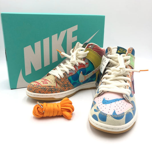 【中古美品】【メンズ】 NIKE SB ナイキ スケートボーディング × THOMAS CAMPBELL トーマス・キャンベル 別注 コラボ ZOOM DUNK HIGH PREM 918321-381 ズーム ダンクハイ プレミアム スニーカー 靴 160-250402-kk-07-tei カラー：ICED JADE/CIRCUIT ORANGE-SAIL 万代Net店