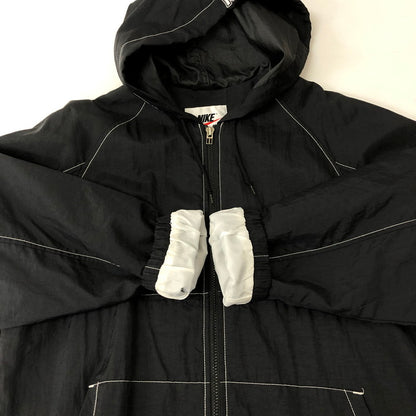 【中古品】【メンズ】 NIKE ナイキ 90's NYLON HOODED JACKET S7PAS 90年代 ナイロン フーデッドジャケット ライトアウター 銀タグ 148-250123-kk-42-tei サイズ：S カラー：ブラック 万代Net店